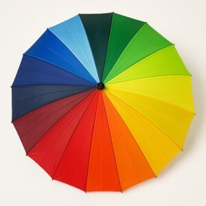Colorful Rainbow Umbrella For Sun Rain Protection And Also For Photoshoot (Multicolor)