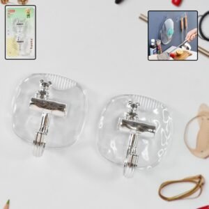 Large Plastic Self Adhesive Wall Hooks (2 Pc)