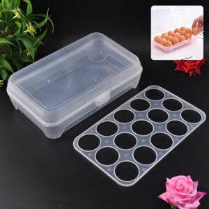 Plastic Egg 24 Grid Storage Container Holder for Refrigerator Egg Tray Holds 24 Eggs (1 Pc)