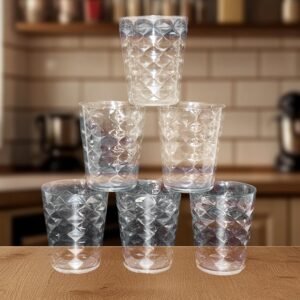 Apex Pyramid Ringo Plastic Glass – 300ml Approx | Durable, Crystal-Clear Tumbler