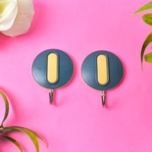 Multipurpose Strong Round Shape Hook Self-Adhesive hooks (2 Pc Set)