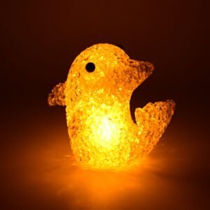 Dolphin Shape Crystal LED Night Light Lamp – Cute Glowing Animal Decorative Light (1 Pc)