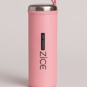 Pink Glass Water Bottle with Rubber Sleeve – 500ml | Durable, Stylish & Leak-Proof