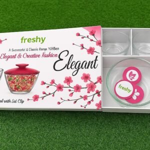 Freshy Elegant Glass Bowl Set – 3-Piece Floral Design Kitchenware Set 🌸🍽️