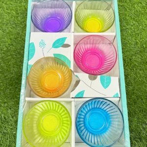 🌈 Freshy "Athens" 6-Piece Colorful Glass Bowl Set 🍨